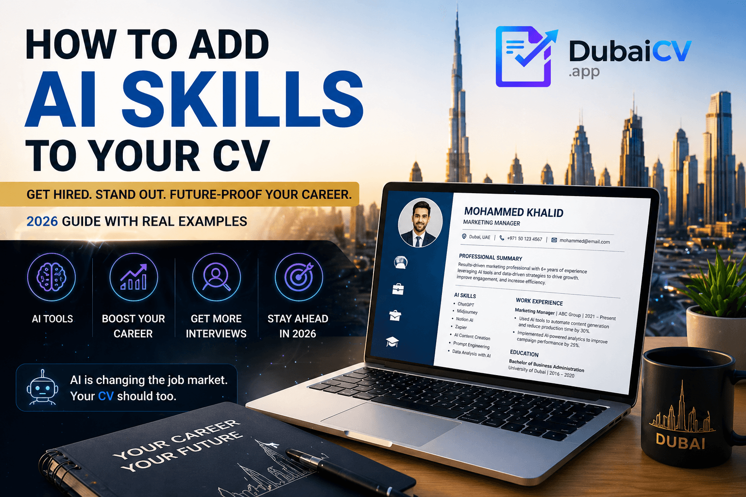 How to Add AI Skills to Your CV (UAE Examples, 2026) — Dubai CV guide