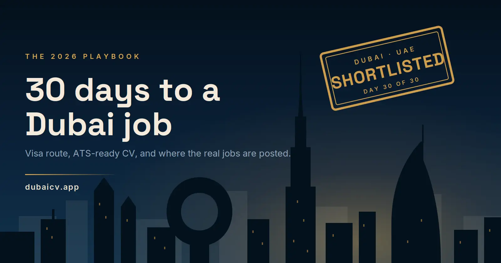 How to Get a Job in Dubai in 2026: The 30-Day Plan That Works — dubaicv.app