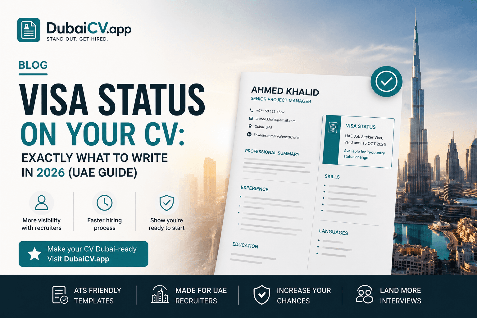 Visa Status on Your CV: What Dubai Recruiters Want to See in 2026 — dubaicv.app