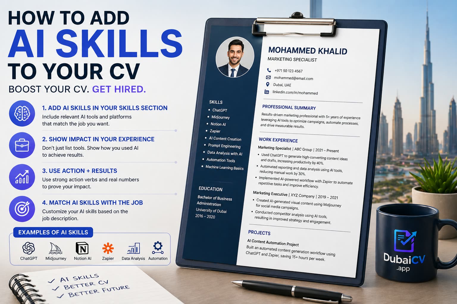 How to Add AI Skills to Your CV in 2026 (With Examples) | dubaicv.app